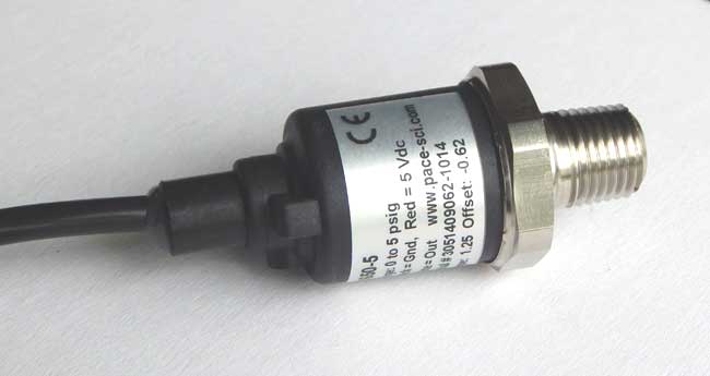 P1650-5 Pressure Sensor with 316L SS wetted parts and 0-5 psig range.